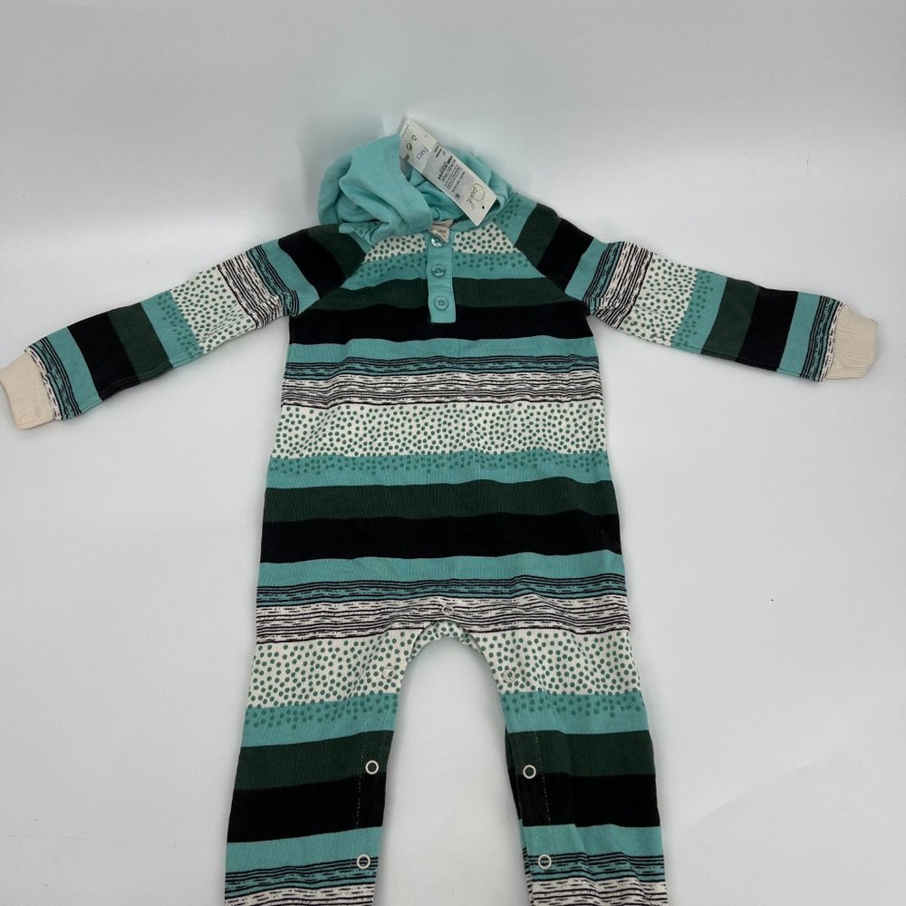Peek Babies' Holiday Fashion Button Striped Hooded Romper Multicolor 18-24M NWT